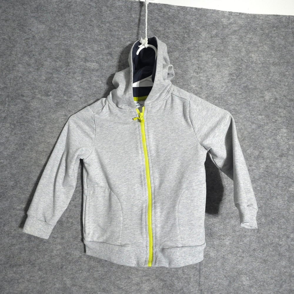 Tommy Bahama Dinosaur Spike Hoodie Kids 4T Gray Neon Yellow Zip Up Sweatshirt